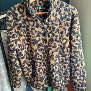 Dip Leopard Print Fleece Jacket